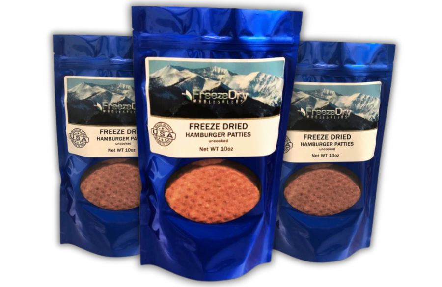 3 Packs Add-on of Freeze Dried 1/3-lb Uncooked Hamburger Patties