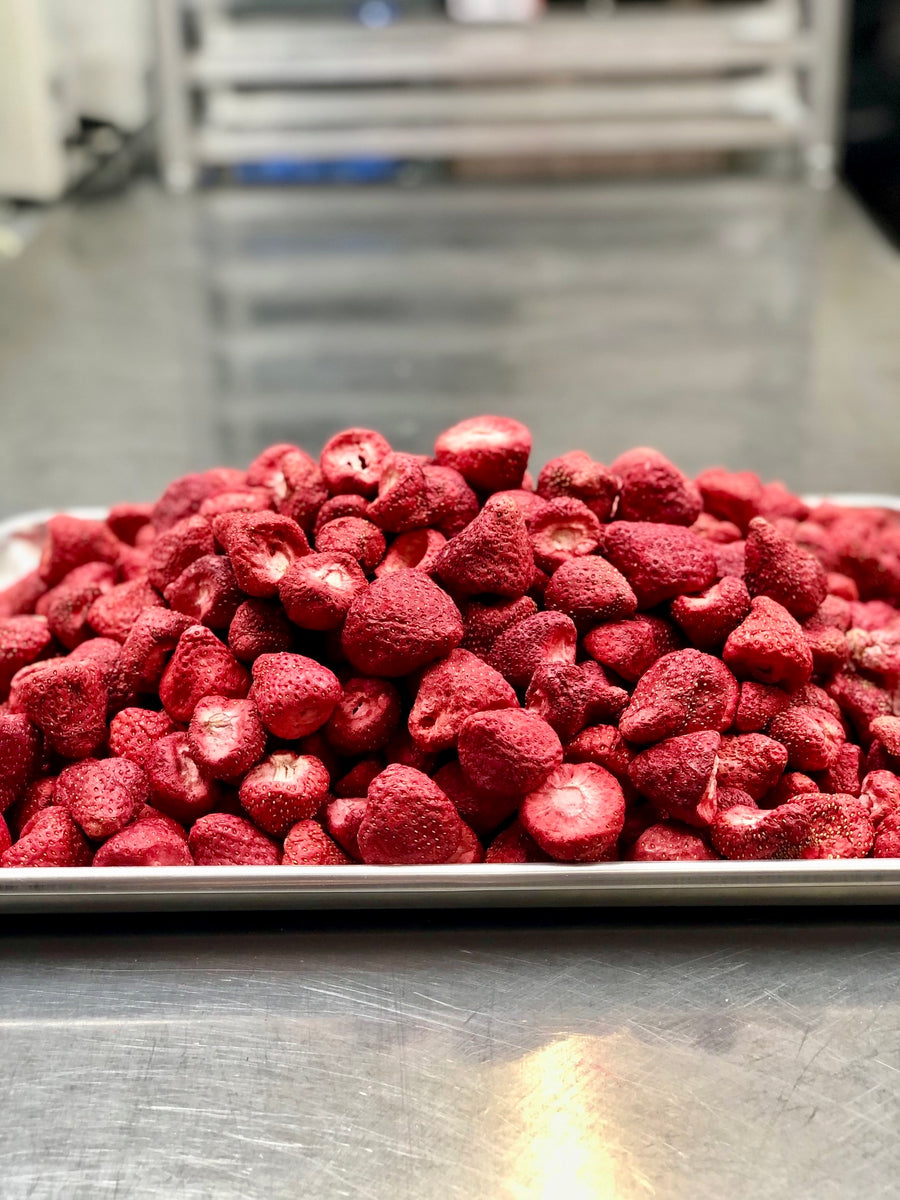 Freeze Dried Halved and Whole Strawberries