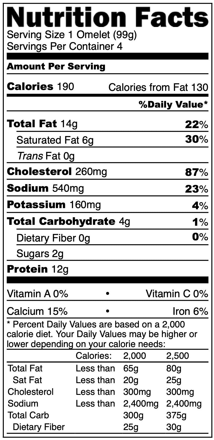 [Pre-Sale] Freeze Dried Fully Cooked Cheddar Cheese Omelettes