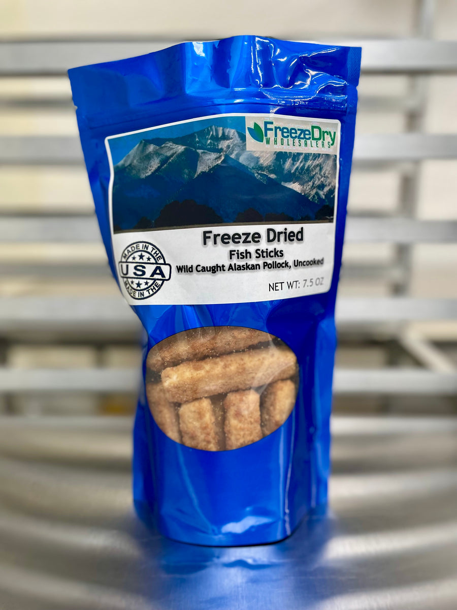 Freeze Dried Uncooked Wild Caught Alaskan Pollock Fish Sticks