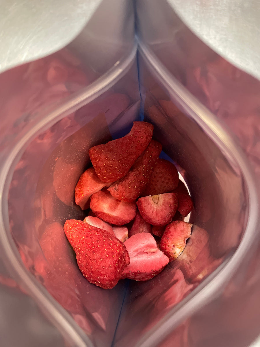 Freeze Dried Halved and Whole Strawberries