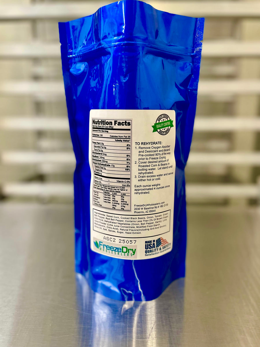Freeze Dried Fully Cooked Roasted Corn and Black Bean Fiesta Blend
