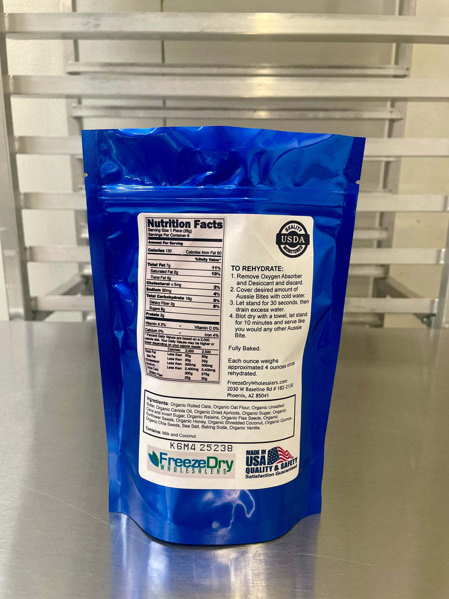 Freeze Dried Fully Cooked Organic “Aussie Bites” - Baked Multi-Grain Muffins