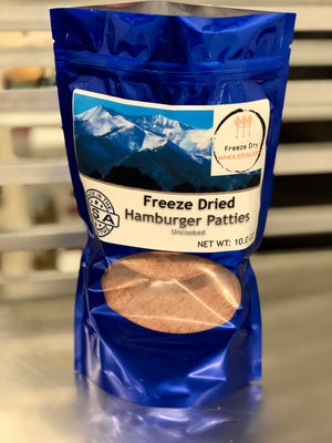 6 Packs of Freeze Dried 1/3-lb Uncooked Hamburger Patties