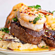 Load image into Gallery viewer, Freeze Dried Surf and Turf Filet Mignon Meal Deal Bundle/Combo - Six Packs Total; Freeze Dried Uncooked Filet Mignon, Wild Caught Shrimp, Roasted Redskin Potatoes and Veggies, Asparagus Tips and Triple Layer Chocolate Fudge Cake with Fresh Strawberries!
