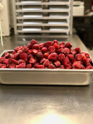 Freeze Dried Halved and Whole Strawberries