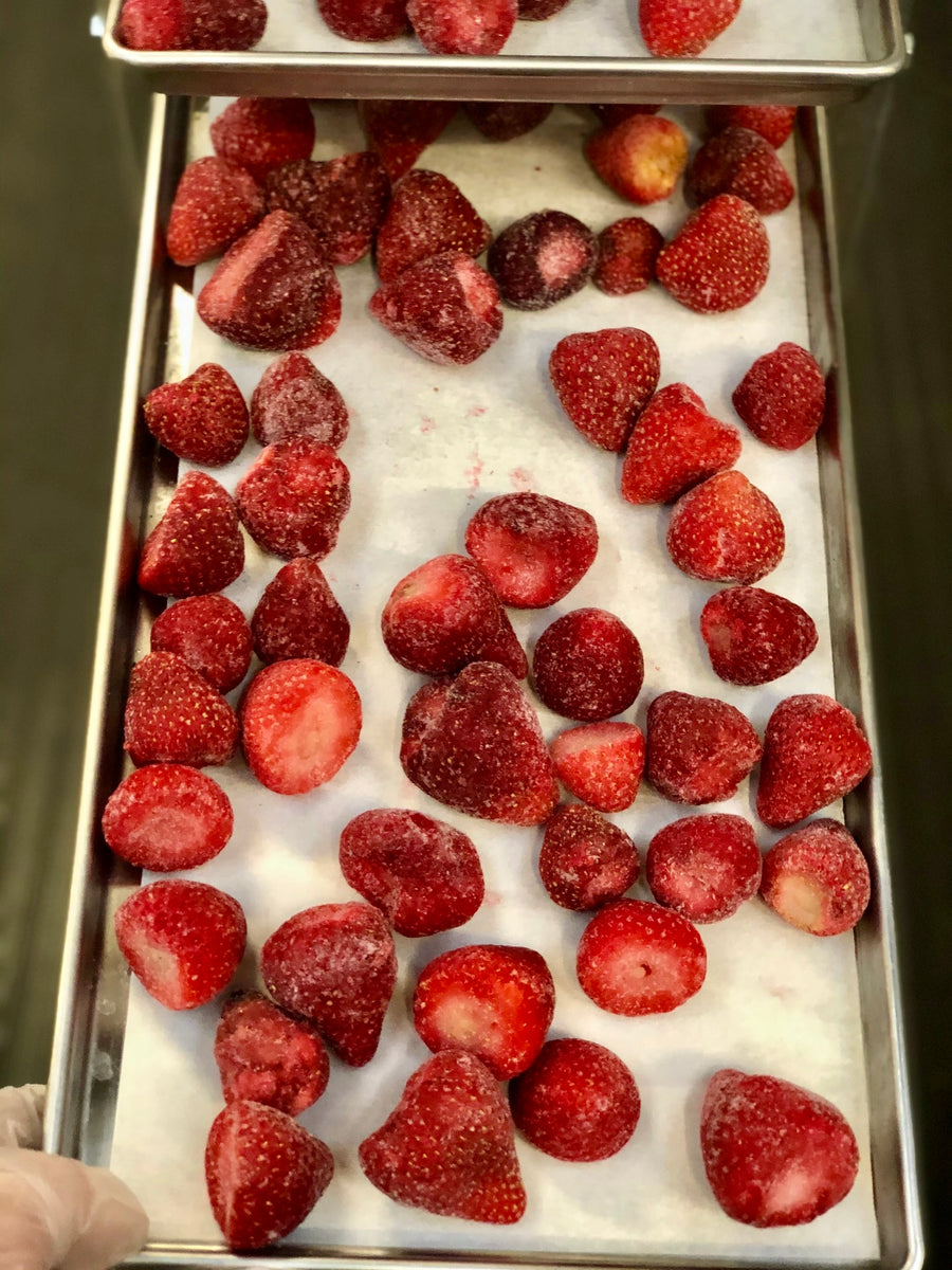 Freeze Dried Halved and Whole Strawberries