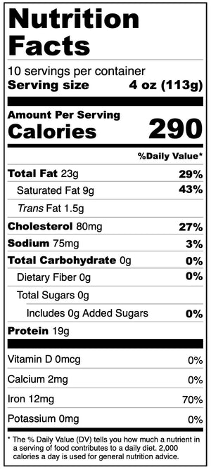 6 Packs of Freeze Dried 1/3-lb Uncooked Hamburger Patties