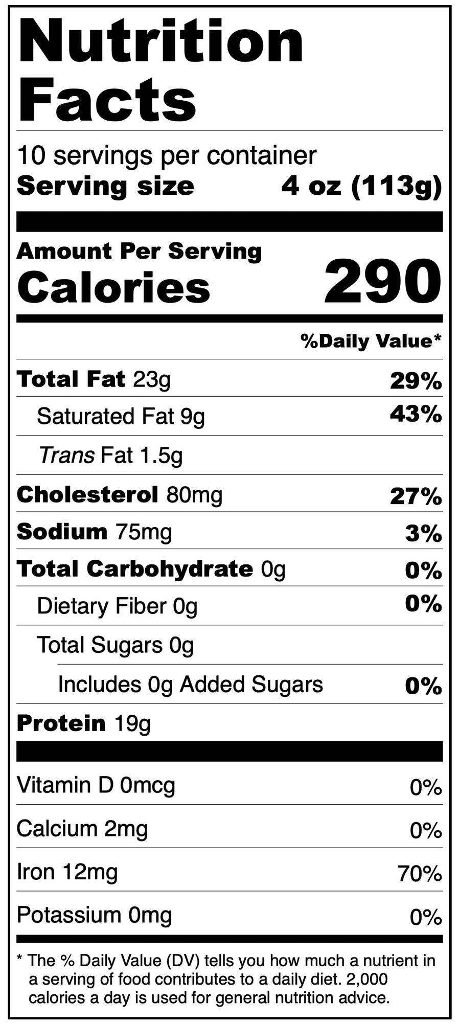 6 Packs of Freeze Dried 1/3-lb Uncooked Hamburger Patties