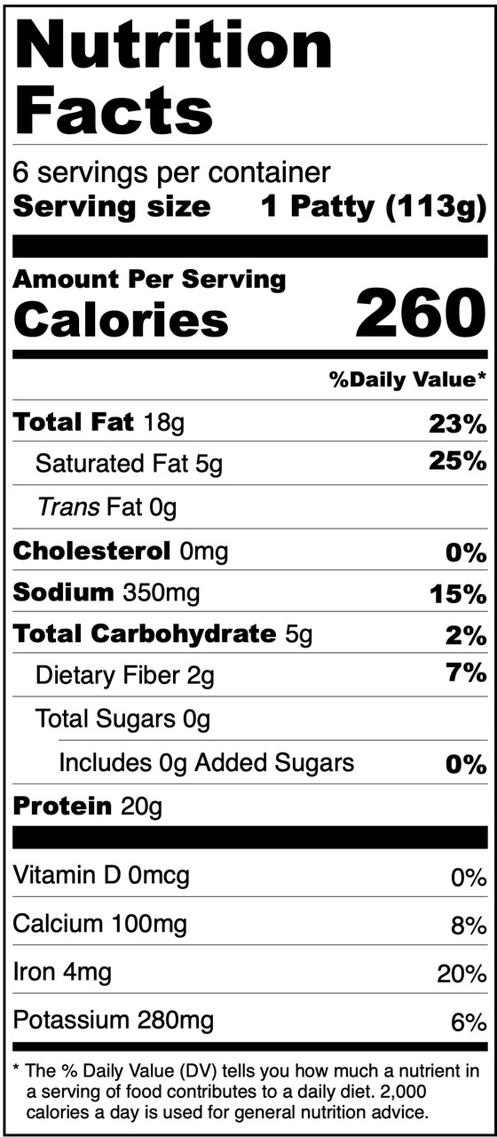 Freeze Dried Uncooked Beyond Meat® Burgers